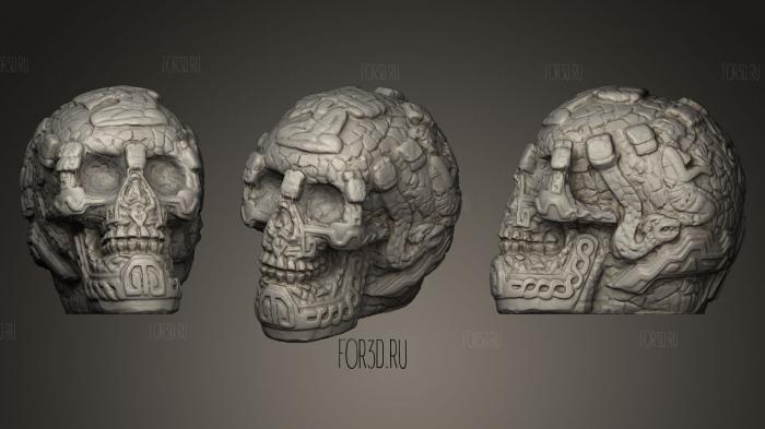 Mayan Skull stl model for CNC